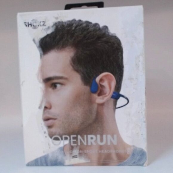 Shokz OpenRun Bone Conduction Sport Headphones – Blue (Open Box)